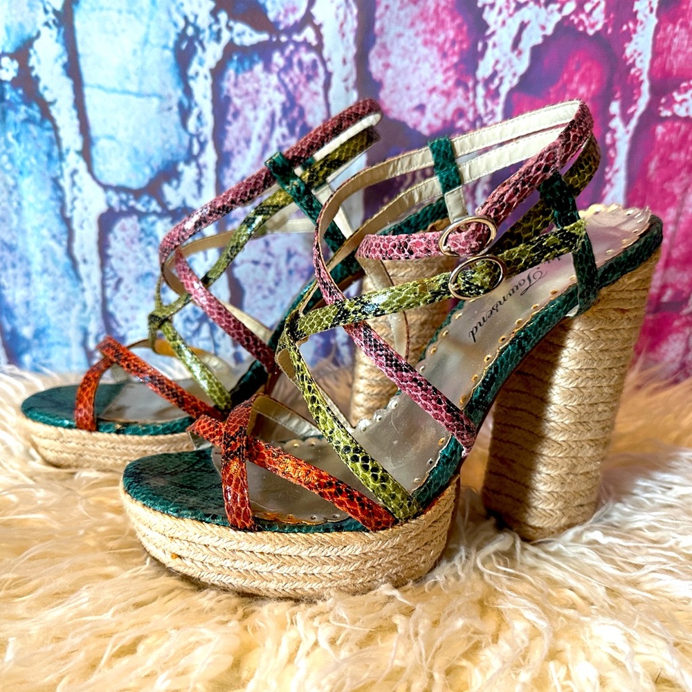 Lulu Townsend Sandals High Heels Platform Size 6